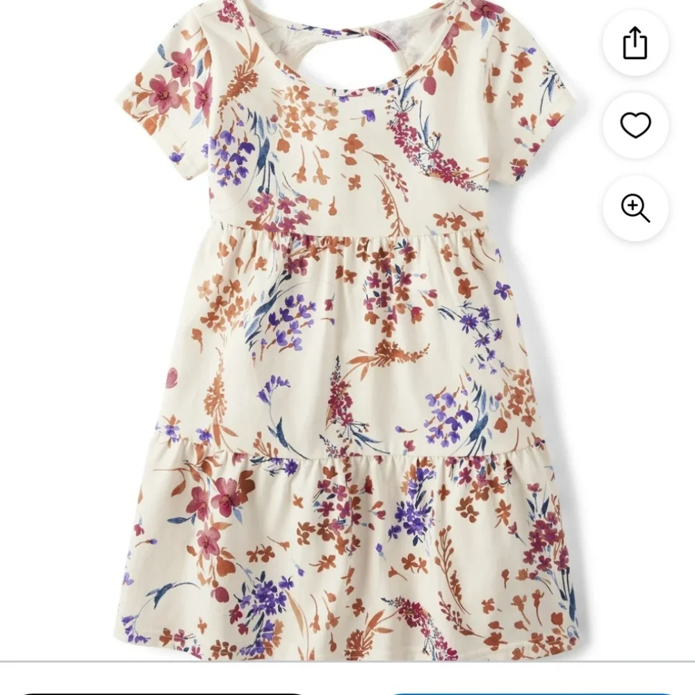 The Children’s Place Girls Floral Print Tiered Flutter Dress Medium (7-8) NWT